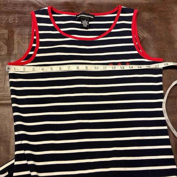 Norton‎ McNaughton Striped Sleeveless Maxi Dress Women Small Nautical Navy red - Picture 14 of 15